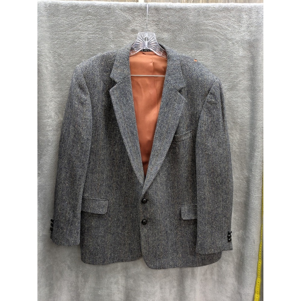 Vintage Woodmere Sport Coat Men's 46R Herringbone Tweed‎ Wool Blazer READ